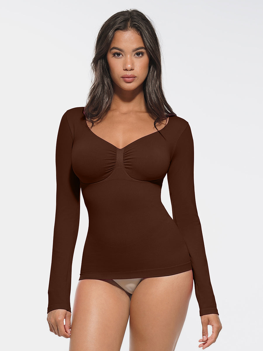 Wholesale Seamless Diamond Neck Bust Support Waist and Tummy Control Shaping Bodysuit