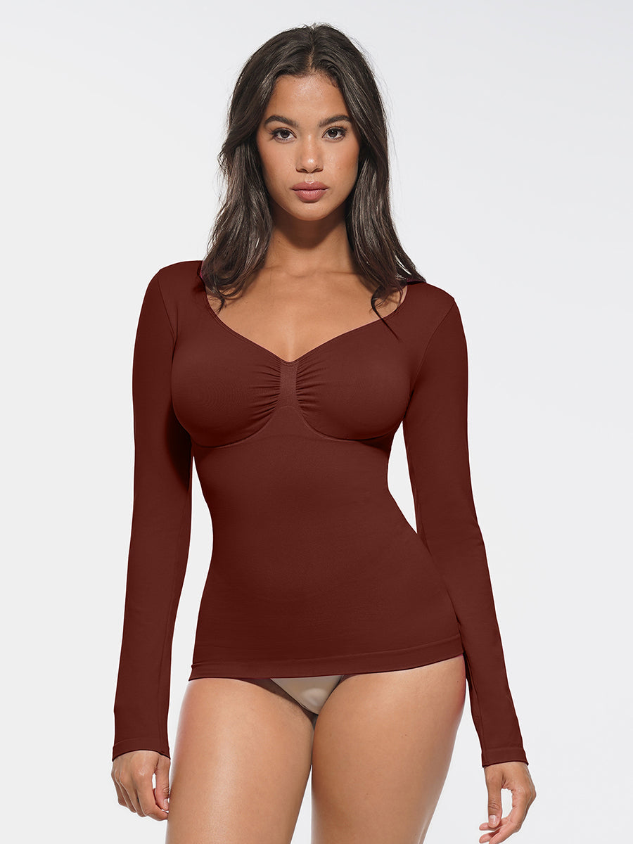 Wholesale Seamless Diamond Neck Bust Support Waist and Tummy Control Shaping Bodysuit
