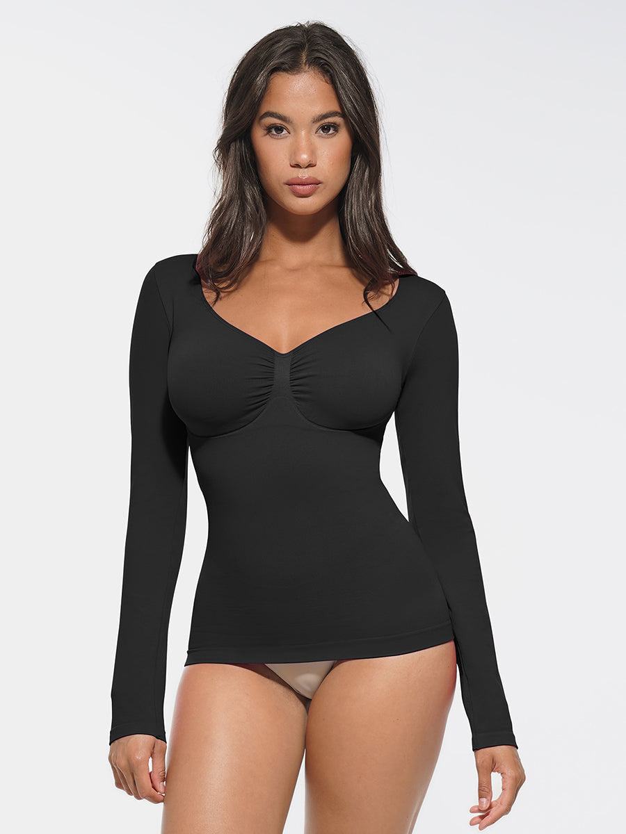 Wholesale Seamless Diamond Neck Bust Support Waist and Tummy Control Shaping Bodysuit