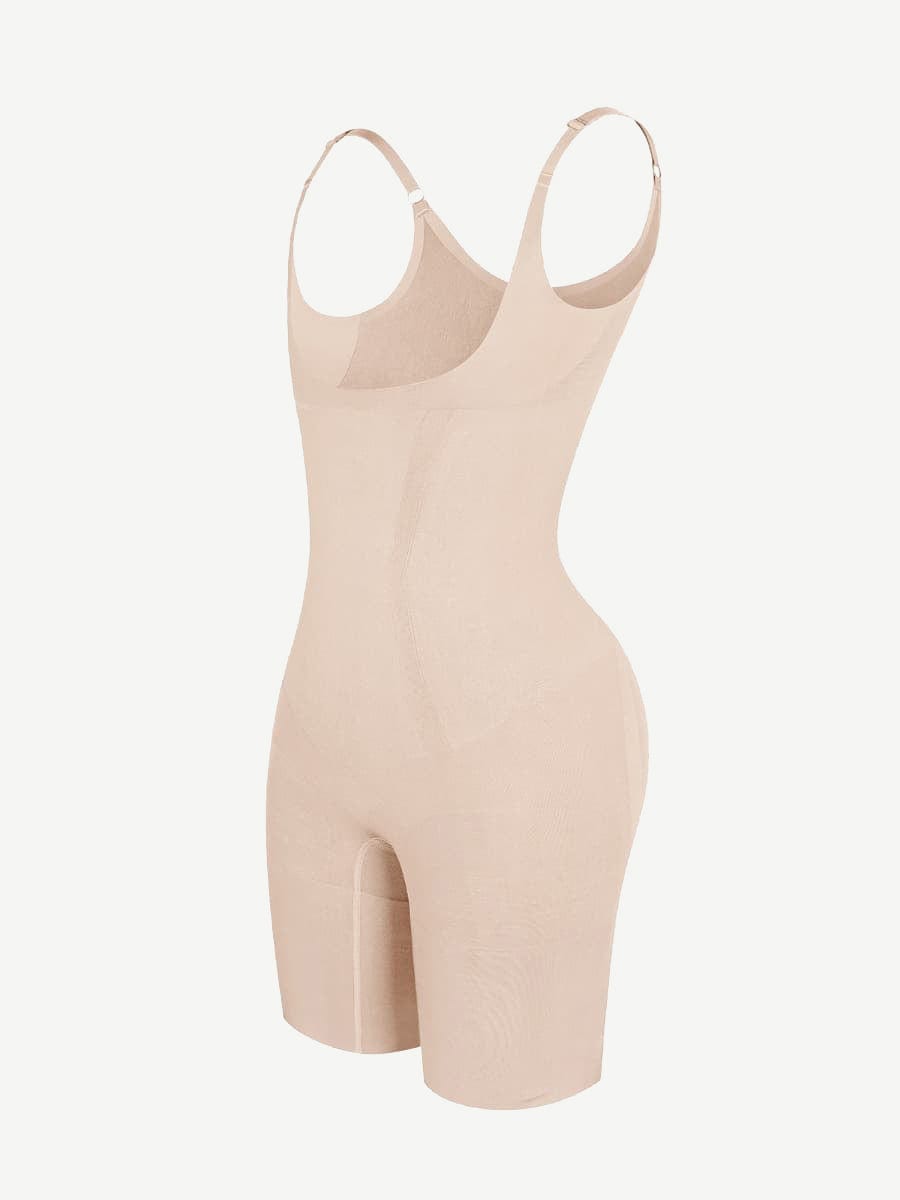 Wholesale Seamless Open-Bust Abdomen Flattening Mid-Thigh Bodysuit