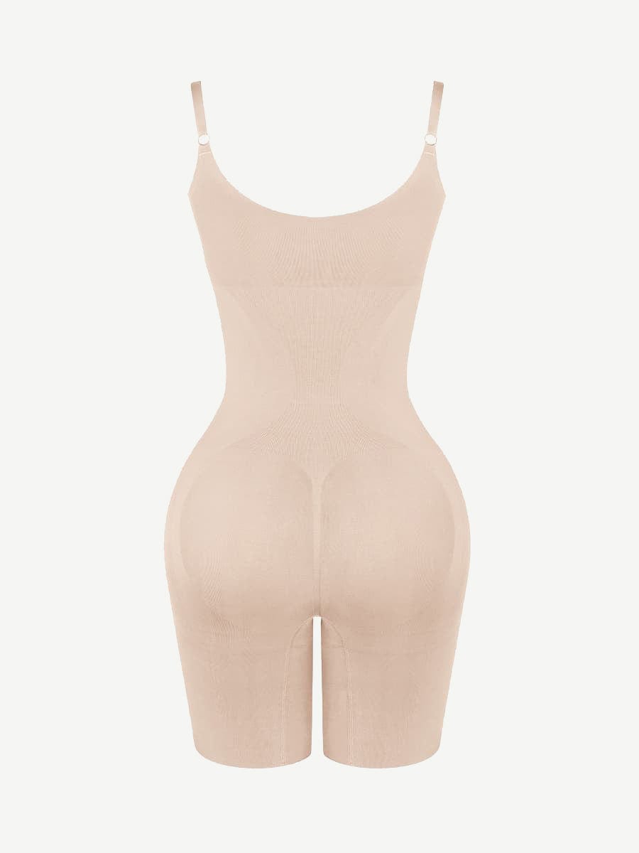 Wholesale Seamless Open-Bust Abdomen Flattening Mid-Thigh Bodysuit