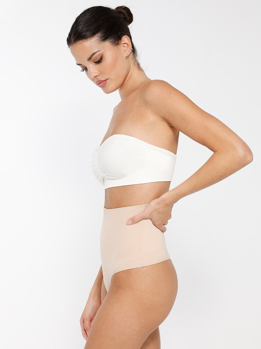 Seamless Strapless Wireless Breast Support Bra with Removable Cup Pad