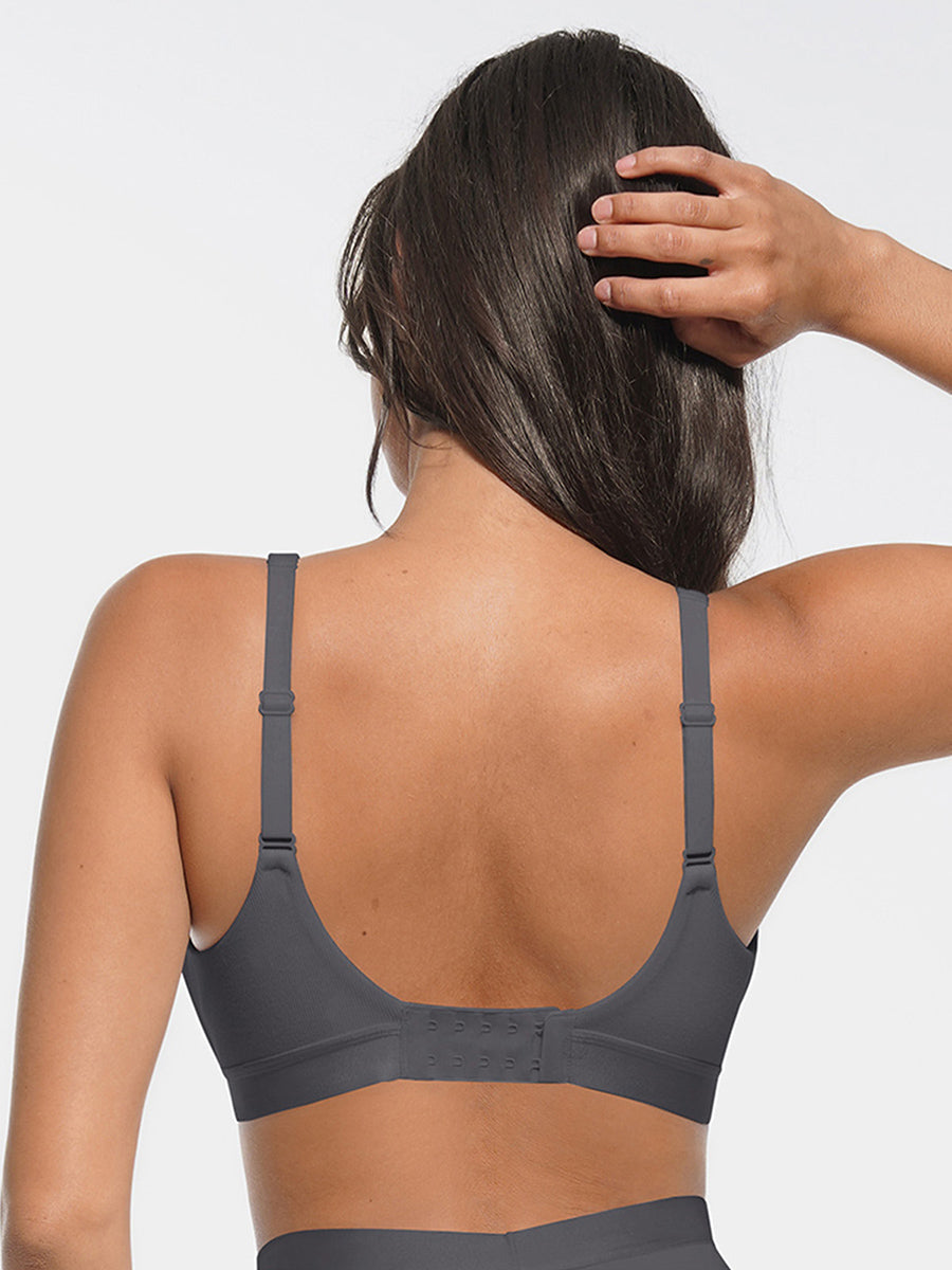 Wholesale Deep V Neck Rib Modal All Day Wear Bralette with Removable Pads