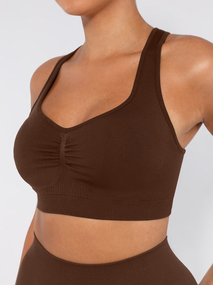 Seamless Racerback Support Sports Bra