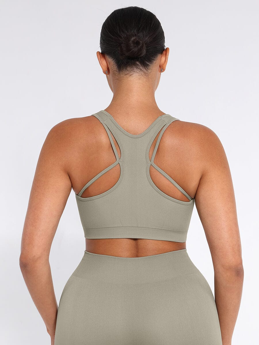 Seamless Racerback Support Sports Bra