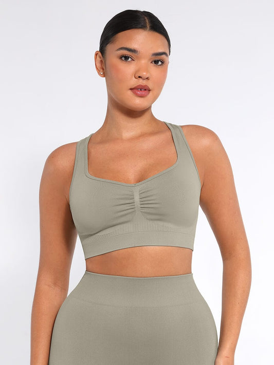 Seamless Racerback Support Sports Bra