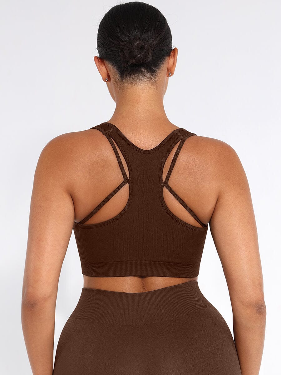 Seamless Racerback Support Sports Bra