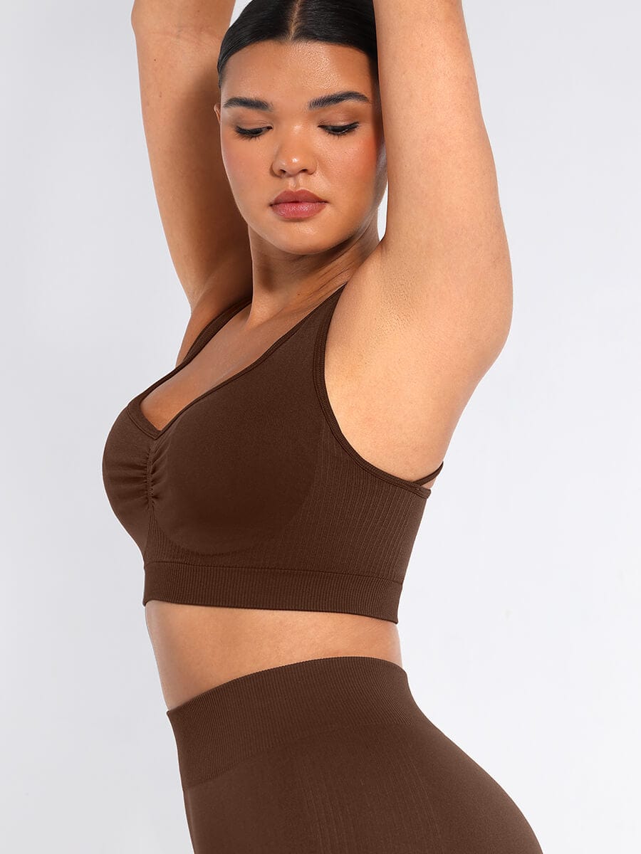 Seamless Racerback Support Sports Bra