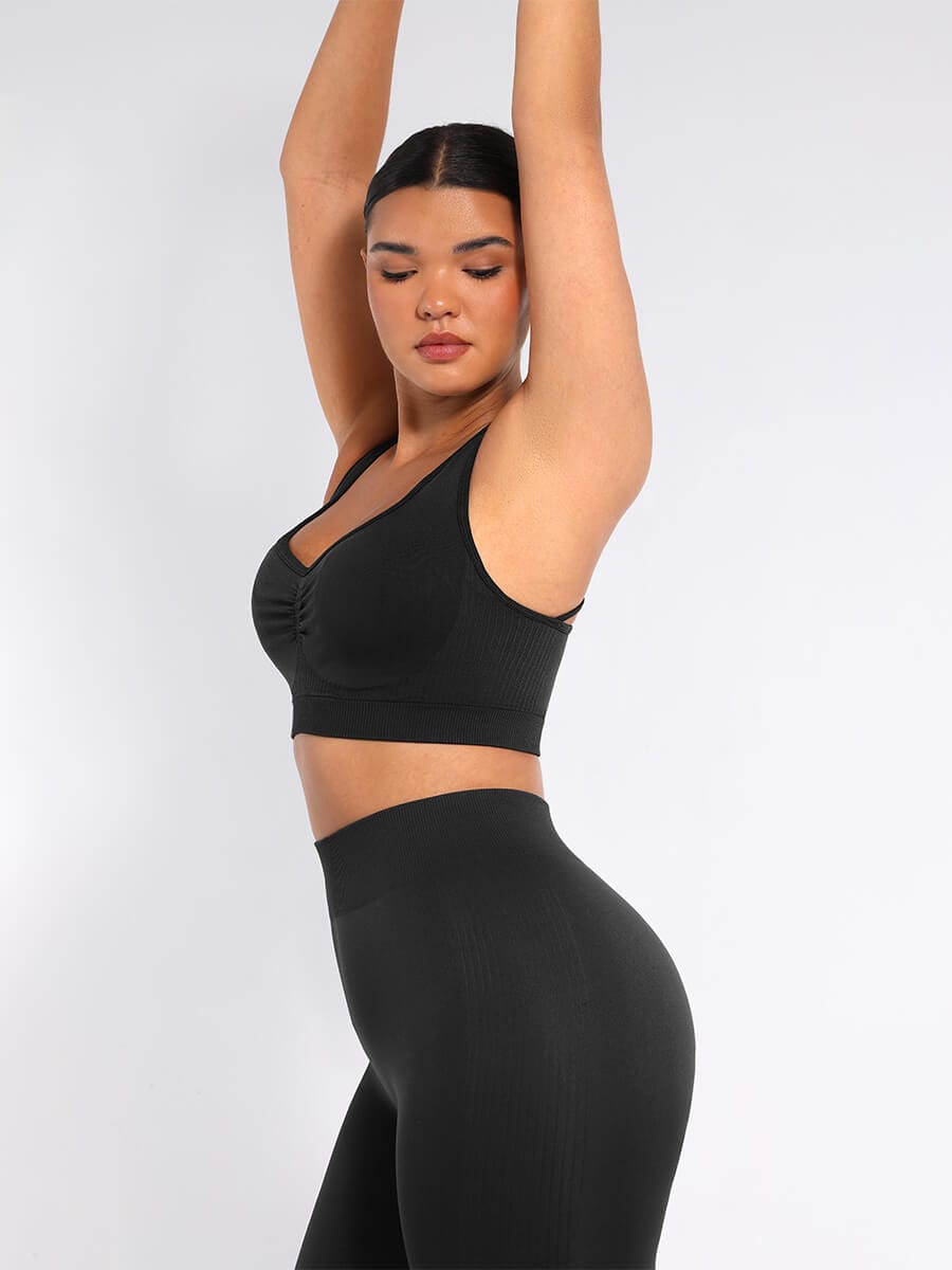 Seamless Racerback Support Sports Bra