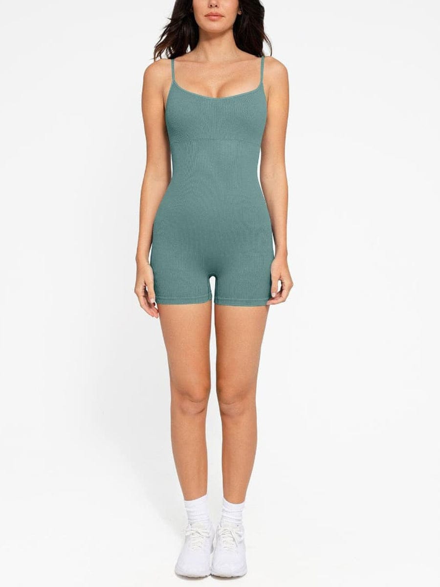 Eco-Friendly Seamless Ribbed Shapewear Romper