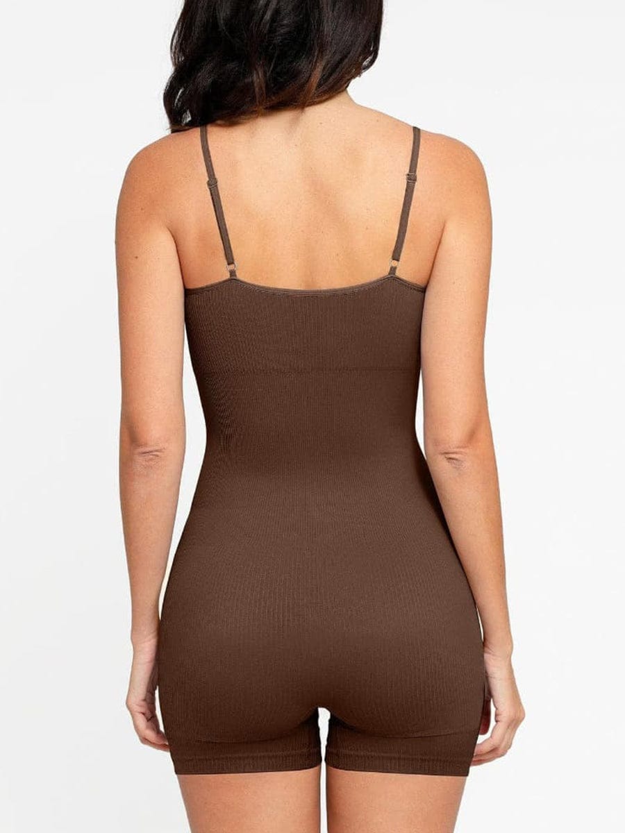 Eco-Friendly Seamless Ribbed Shapewear Romper