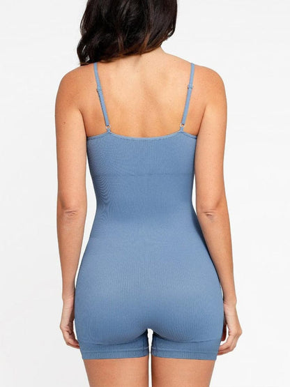 Eco-Friendly Seamless Ribbed Shapewear Romper