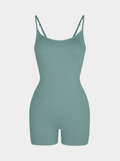 Eco-Friendly Seamless Ribbed Shapewear Romper