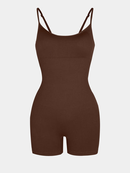 Eco-Friendly Seamless Ribbed Shapewear Romper