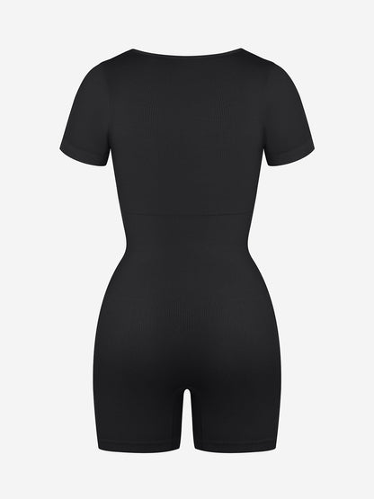 Eco-Friendly Seamless Ribbed Sports Shapewear Romper