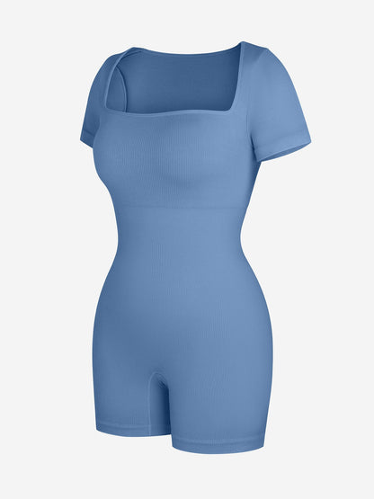 Eco-Friendly Seamless Ribbed Sports Shapewear Romper