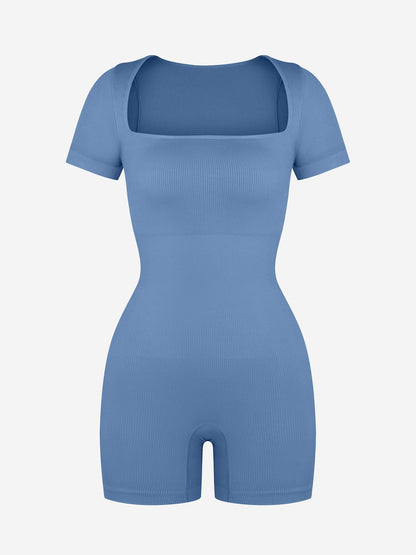 Eco-Friendly Seamless Ribbed Sports Shapewear Romper