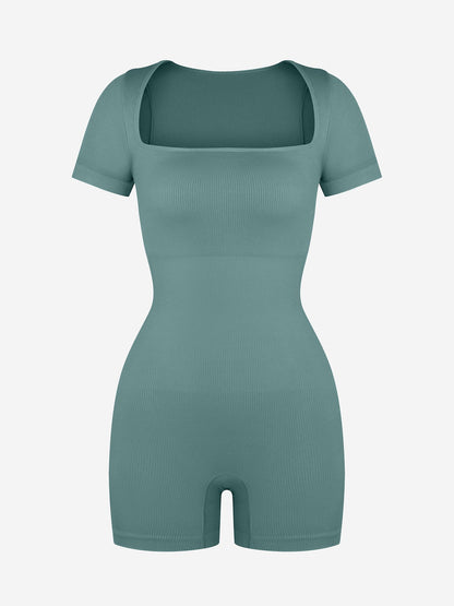 Eco-Friendly Seamless Ribbed Sports Shapewear Romper