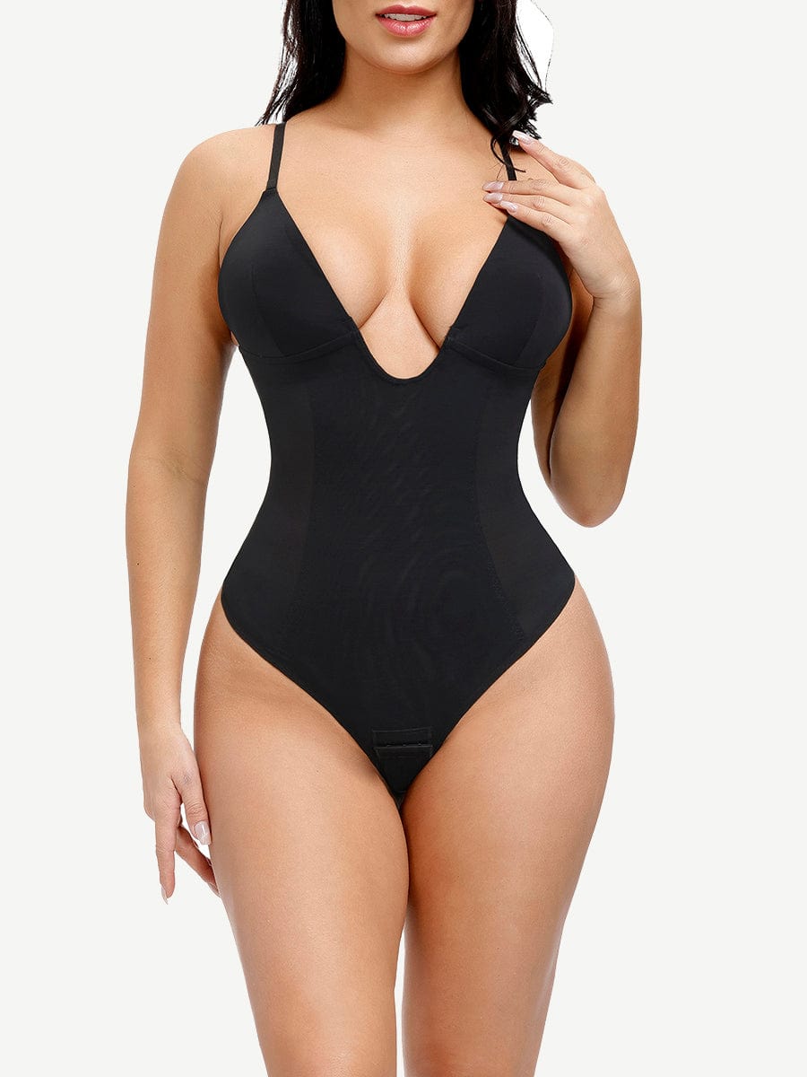 Low-Back Bridal Thong Shapewear Bodysuit