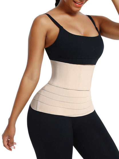 Black Latex Waist Trainer Tummy Compression Wrap