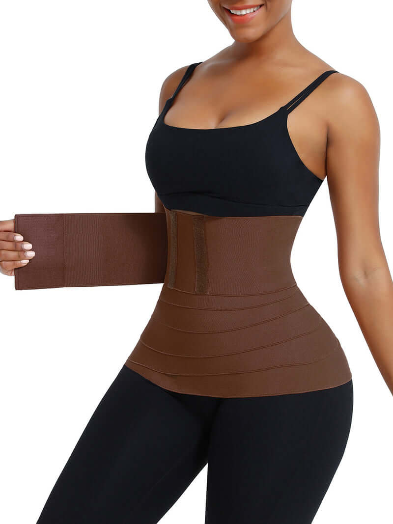 Black Latex Waist Trainer Tummy Compression Wrap