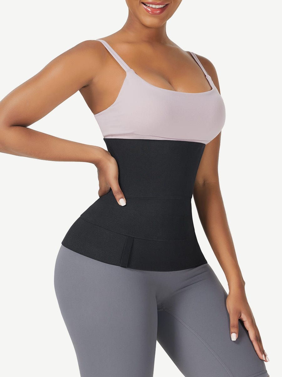 Black Latex Waist Trainer Tummy Compression Wrap