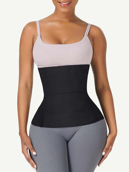 Black Latex Waist Trainer Tummy Compression Wrap