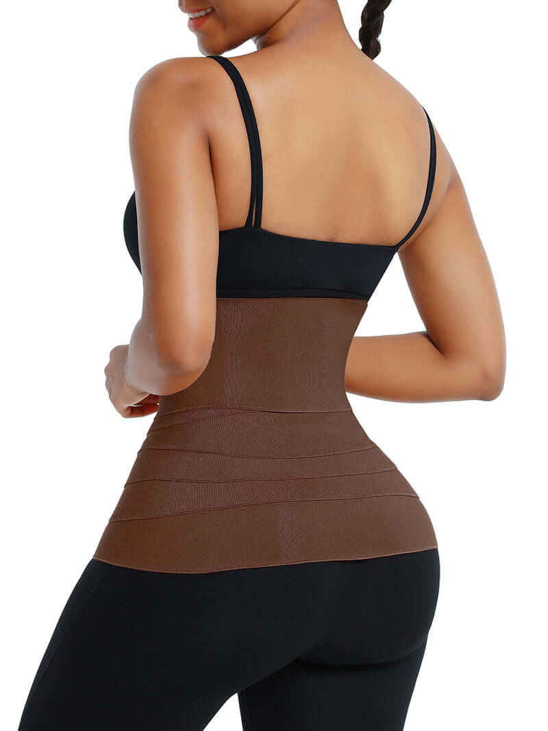 Black Latex Waist Trainer Tummy Compression Wrap